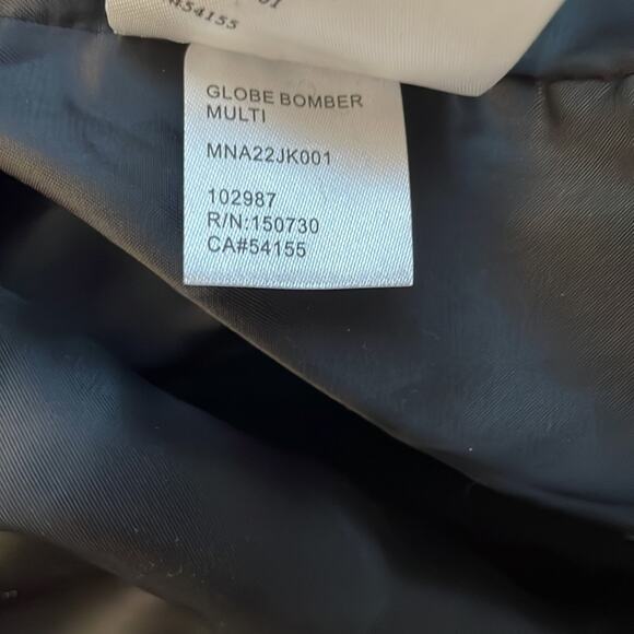 Ksubi Bomber Jacket Leather Sleeves Size Medium Heroism Globe - Picture 10 of 13